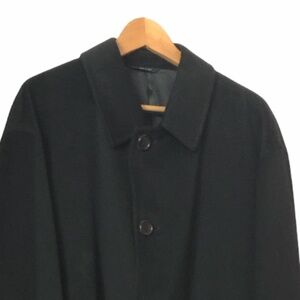 LORO PIANA BROOKS BROTHERS Long Overcoat Men's 48L Black 100% Wool Storm System